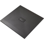 CERANO - Sprchová vanička čtvercová FlexiCut - SMC/minerální kompozit - upravitelná - černá matná - 100x100x3 CER-666058