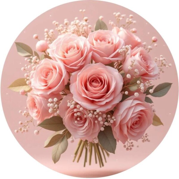 Obrázek Jedlý papír na dort Kytice růží růžová
