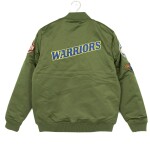 Mitchell & Ness Pánská bunda Golden State Warriors NBA Olive Heavyweight Satin Velikost: XL