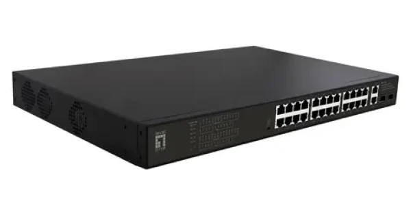 LevelOne GEP-2821 / Switch / 24x GE PoE+ / 2x GE / 2x SFP / 390 W PoE / Unmanaged / 19" (GEP-2821)