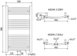 MEXEN - Ares otopný žebřík/radiátor 900 x 500 mm, 372 W, antracit W102-0900-500-00-66