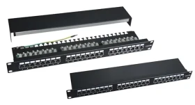 XtendLan patch panel stíněný Cat5e dual / Patch panel / 19" / 24 portů / vyvazovák / pozlacené kontakty (XL-PP19-24C5ESD-A)