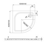 Mereo Sprchový set:, LIMA, čtvrtkruh, 90x90x190 cm, R 550, bílý ALU, sklo Point, vanička litý mramor CK608B02KM