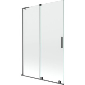MEXEN/S - Velar L dvoukřídlá posuvná vanová zástěna 120 x 150, transparent, grafit metal 896-120-003-01-95