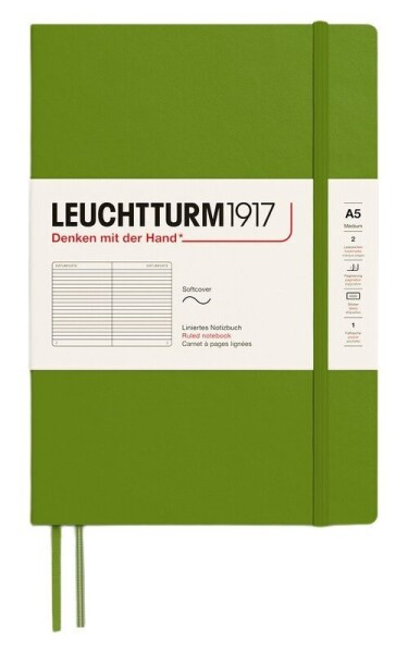 Zápisník Leuchtturm1917 A5 měkké desky Moss linkovaný