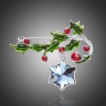 Vánoční brož Swarovski Elements Benedetta - vánoční větvička, Barevná/více barev