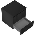 MEXEN/S - Rivel koupelnová skříňka pod umyvadlo 50 cm s deskou, 2 zásuvky, reliéf , černá mat 91A20-05047-2-BFFC71