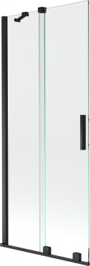 MEXEN/S - Velar Dvoukřídlá posuvná vanová zástěna 80 x 150 cm, transparent, černá 896-080-000-01-70