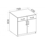 Spodní skříňka 2F2S Malta 105 Barva korpusu: Dub - Artisan