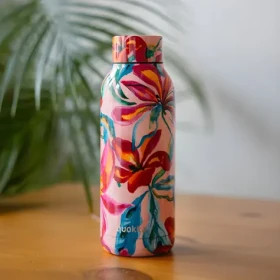 Quokka Solid tropical bloom / Nerezová termoláhev / 510 ml / dvouplášťová (8412497121717)