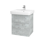 Dřevojas - Umyvadlová skříňka Q MAX SZZ2 55 - D01 Beton / Úchytka T03 / D01 Beton 67512C