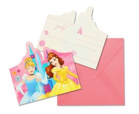 Princess pozvánky na oslavu 6 ks Princess pozvánky na oslavu 6 ks