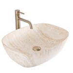 REA - Umyvadlo na desku Freja - Travertine Matt REA-U6689