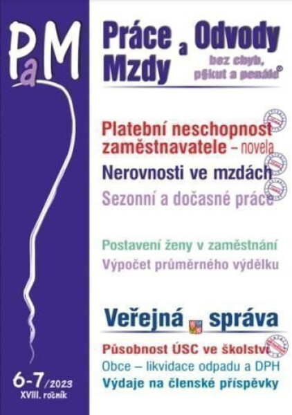 PaM 6-7/2023 Platební neschopnost zaměstnavatele - Ladislav Jouza