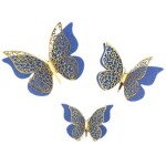 Dortisimo Nejedlá dekorace modro-zlatá Motýlci (12 ks)