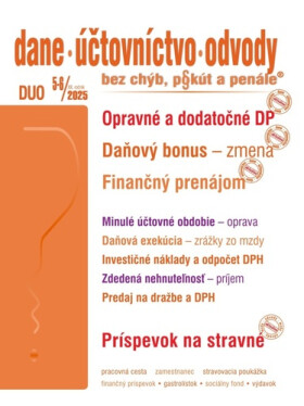 DUO 5-6/2025 – Dane, účtovníctvo, odvody bez chýb, pokút a penále - Ján Mintál; Anton Kolembus; Miroslava Brnová; Iveta Matlovičová; Ladislav Hrt...