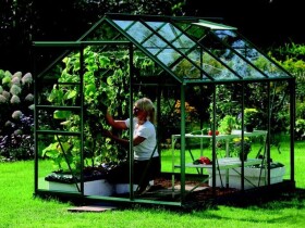 Skleník z čirého kaleného skla Vitavia Venus 5000, tl. skla 3 mm (zelený)