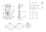 GEBERIT - Duofix Set předstěnové instalace, klozetu Gaia a sedátka softclose, tlačítko Sigma30, chrom mat/chrom SANI11CA1128B