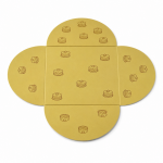 Cake star Podložka pod minidezert FLOWER zlato-černá 4,5 × 4,5 cm 25ks