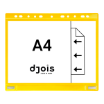 Djois kapsy na dokumenty s euroděrováním a magnetem, A4, žlutá, 5 ks