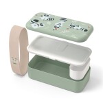 Monbento Svačinový box Monbento Foodie Green Raccoon 500 ml, zelená barva, plast