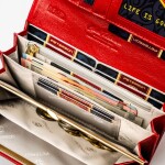 Módní dámská koženkovo-kožená peněženka Peterson Bertix, červená