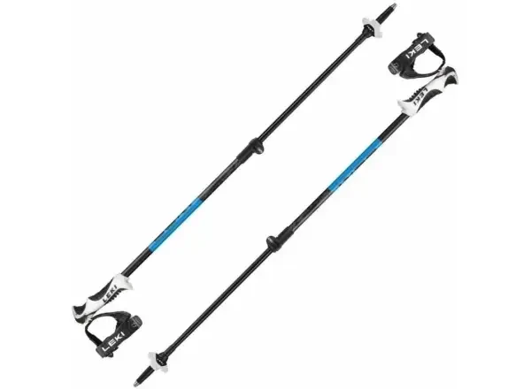 Leki Drifter Vario S 2023/24 - Leki Drifter Vario S dětské teleskopické hole Black/Cyan/Dark Anthracite teleskopické