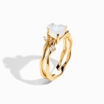 Royal Fashion prsten 18k zlato Vermeil GU-DR24615R-YELLOWGOLD-MOONSTONE-SAPPHIRE Velikost: 8 (EU: 57-58)