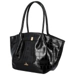 Luxusní dámská koženková kabelka na rameno Moiry, černá