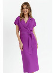 Košilové šaty s páskem S363 levandulová - Stylove levandulová XXL