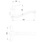 INVENA - Umyvadlová/ dřezová baterie MITRIS, délka raménka 15 cm BC-79-K01-B