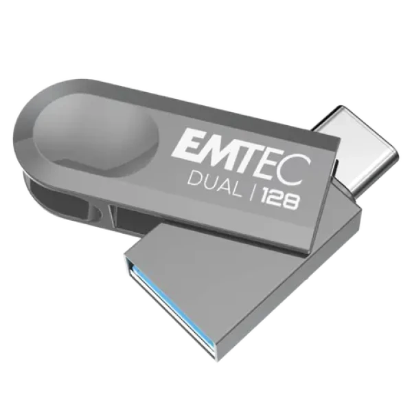 EMTEC Dual D280 USB 3.2 Type-C 128GB stříbrná / flash disk (ECMMD128GD283)