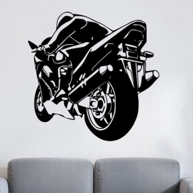 Samolepka Sportovní motorka Barva: černá, Velikost: 60 x 59 cm