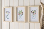 Ib Laursen Dekorativní obraz v rámu Flower Motif – set 3 ks, multi barva, sklo, dřevo, papír