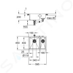 GROHE - Dřezy Dřez K700, 595x450 mm, kartáčovaná nerez 31577SD1