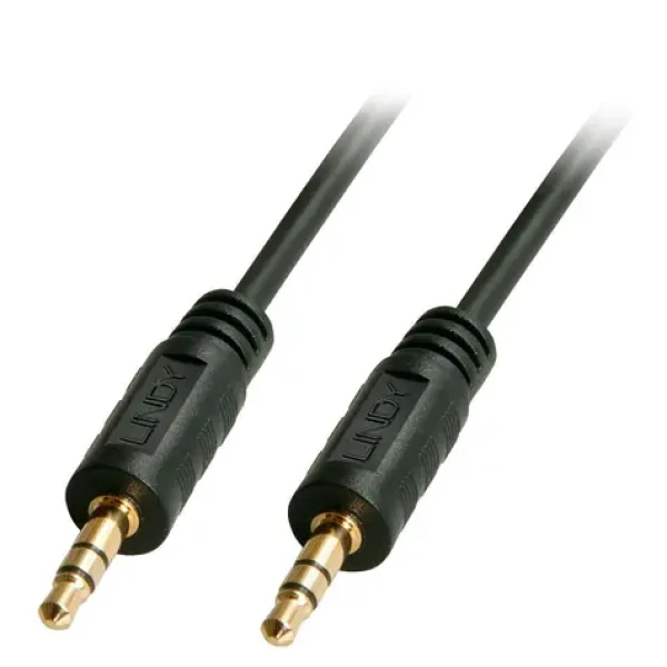 Lindy černá / Audio kabel / Jack 3,5 mm - Jack 3,5 mm / pozlacené konektory / 3 m (35643)