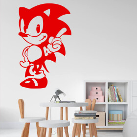 Samolepka Ježek Sonic Barva: červená, Velikost: 80 x 49 cm