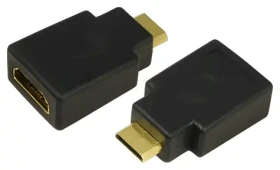 LogiLink Adaptér mini HDMI (M) - HDMI (F) černá / Adaptér / 8,16 Gbit/s / pozlacené konektory (AH0009)