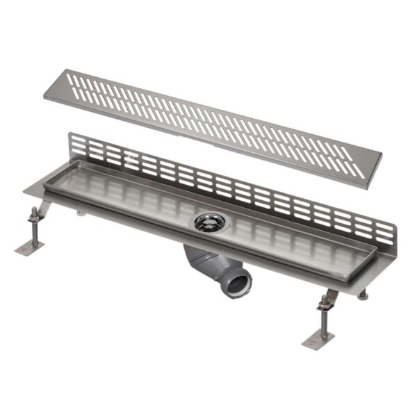 SANELA - Nerezové žlaby Sprchový žlab ke stěně, délka 95 cm, lesklá nerez SLKN 07D
