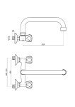 INVENA - Umyvadlová/dřezová baterie MODENA, 25cm otočný výtok typu U BC-15-F0S-L