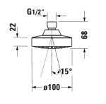 DURAVIT - Sprchy Hlavová sprcha, průměr 10 cm, bílá/chrom UV0660022010