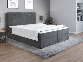 FRONTI Postel 2 200x200 s úložným prostorem - šedá - Jasmine 96