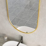Erga Oval, oválné zrcadlo 55x100cm, zlatý rám, ERG-V01-OVAL-5510-GD