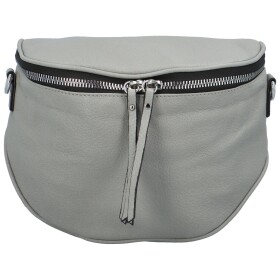 Módní dámská koženková ledvinka/crossbody André, světle šedá