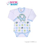 Kojenecké body s dlouhým rukávem New Baby Sloník bílo-modré velikost: 68