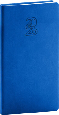 Týdenní diář 2026 NOTIQUE kapesní - Aprint modrý, 9 x 15,5 cm