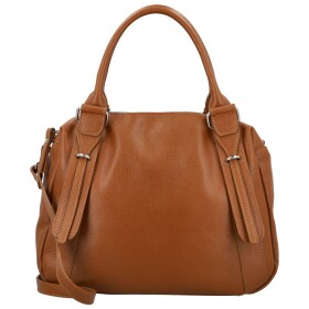 Módní dámská kožená kabelka do ruky Hannah, koňaková