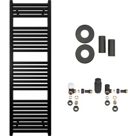 CERANO Koupelnový radiátorový set Donovan - ústřední vytápění - 477W - černá matná - 1600x500 mm