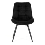 Židle jídelní, černá látka, černý kov, otočný mechanismus 90°/90° (L/P) - funkce reset