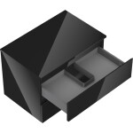MEXEN/S - Orio koupelnová skříňka pod umyvadlo 70 cm s deskou, 2 zásuvky, černá lesk 91A10-07047-2-BFFC70